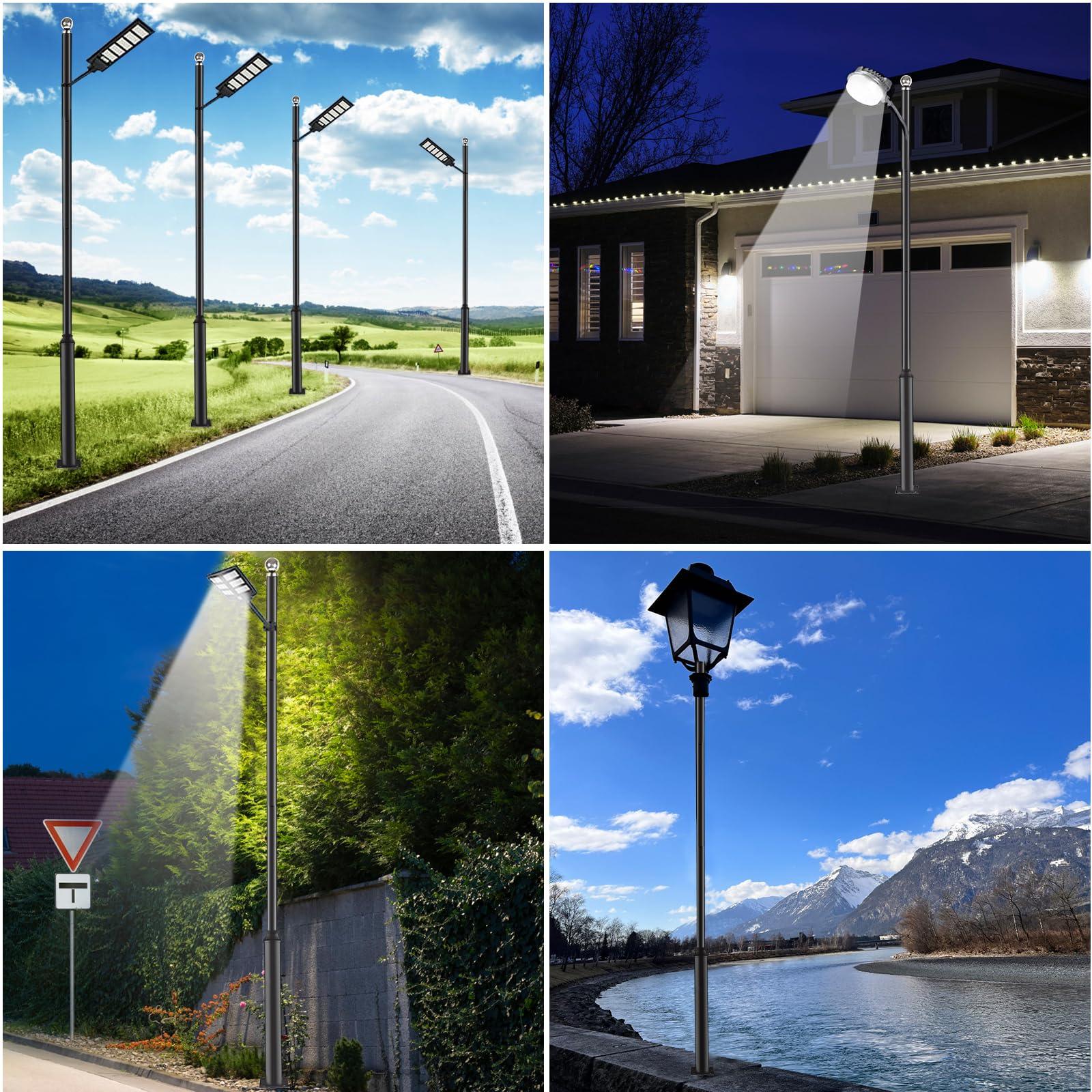 Heißverkaufter Straßenlaternenmast für den Außenbereich, 10 Fuß hohe Solarlaternenpfähle aus Metall, perfekt für Hinterhöfe, Terrassen, Straßen und Beleuchtungskörper