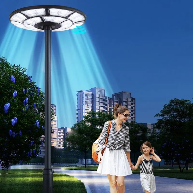 Intelligente 1000-W-Energie-Energie-Yard-Street-UFO-förmige Induktions-LED-Solarlampe für den Außenbereich