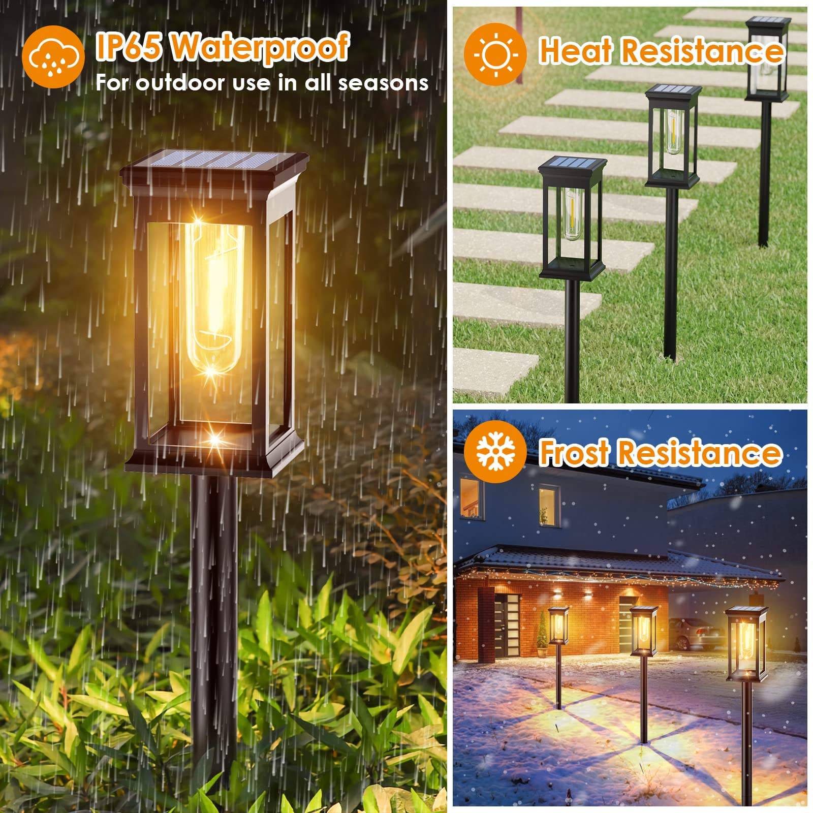 Landschaft im Freien wasserdichte Garten-Dekoration-Rasen-Weg-IP65-Solarlampe für Gehweg-Hof