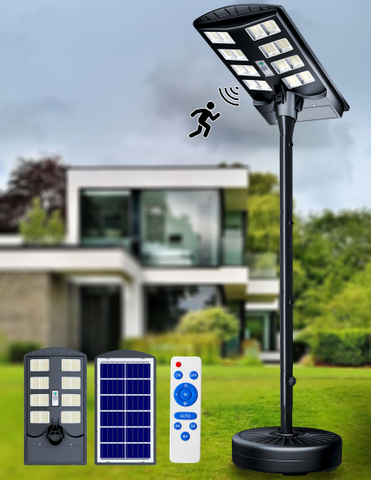 8000 W Hochleistungs-IP68 wasserdichter 6,5-Fuß-Außenmast, 3000 K/4000 K/6500 K Solar-Stehlampen, Solar-Sicherheitsleuchten für die Dämmerung bis zum Morgengrauen