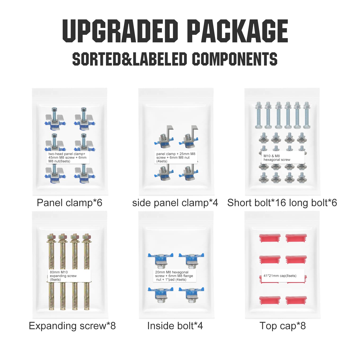 Umweltfreundliches, verstellbares, wasserdichtes, mehrteiliges Solarpanel-Montagehalterungs-Kit-System für 1–4 Solarmodule